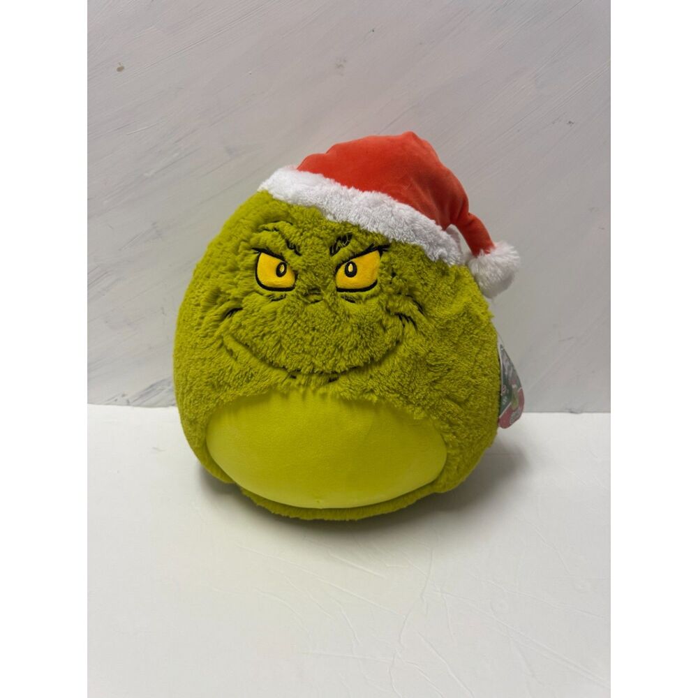 Squishmallows FuzzAMallows Grinch Plush Christmas Santa Hat Dr Seuss Holiday